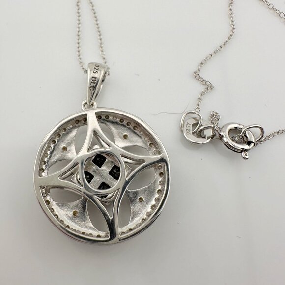 Elegant 1/2 Ct Black and White Diamond Sheath Necklace in Sterling Silver - Picture 8 of 11